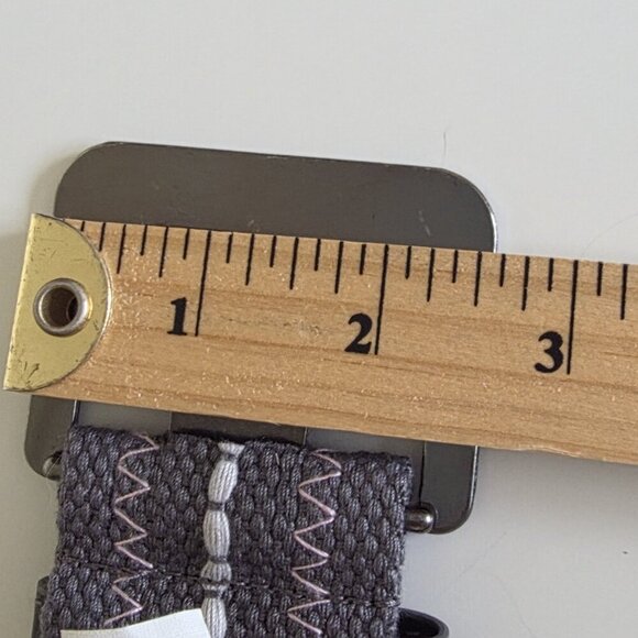 EDC by Esprit Belt For Size 4 Gray Embroidered Woven Metal Buckle Y2K VTG Boho - Picture 5 of 12